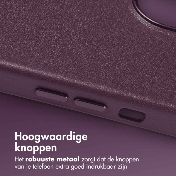 Accezz MagSafe Leather Backcover iPhone 13 - Heath Purple