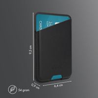 Accezz Magnetic Leather Card Holder - Compatible with Apple Find My - Onyx Black