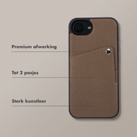 Selencia Riva Backcover met Pashouder Apple iPhone 16e - Mocha Brown