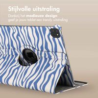 imoshion 360° Draaibare Design Bookcase Apple iPad Air 13 inch (2025) M3 / (2024) M2 - White Blue Stripes
