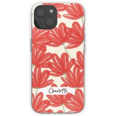 Gepersonaliseerd hoesje met bloemen iPhone 15 - Transparant