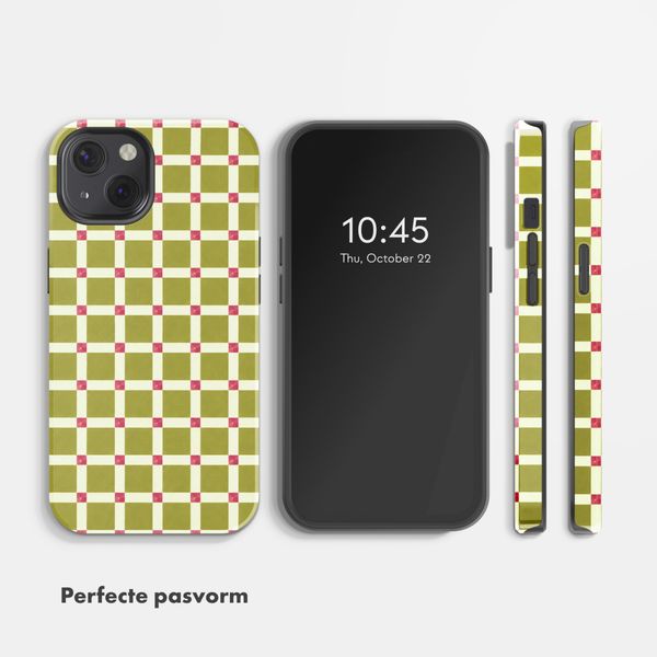 Selencia Vivid Backcover met MagSafe Apple iPhone 13 - Check This Olive