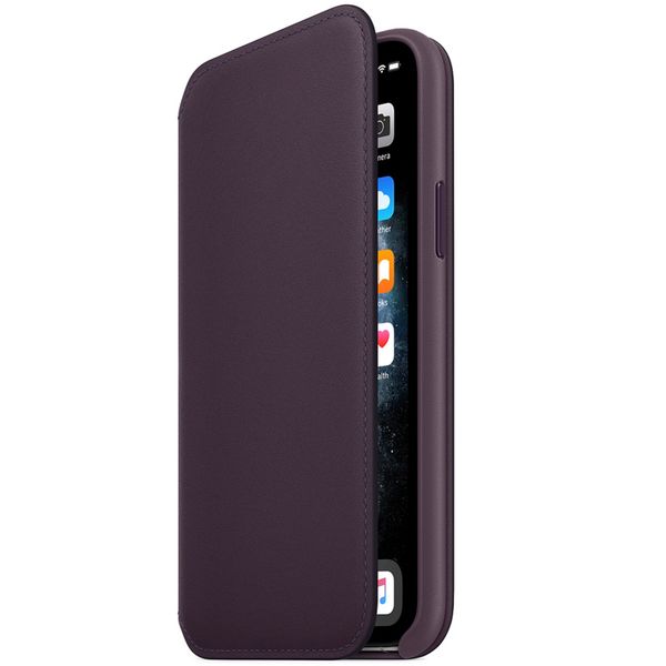 Apple Leather Folio Bookcase iPhone 11 Pro - Aubergine