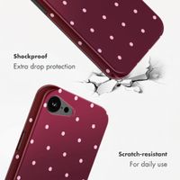 Selencia Vivid Back Cover with MagSafe Apple iPhone 17e / 16e - Happy Dots Burgundy
