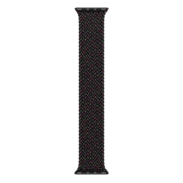 Apple Gevlochten solobandje Apple Watch | 44/45/46/49 mm - Maat 10 - Black Unity