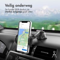 imoshion Telefoonhouder auto - Verstelbaar - Universeel - Carbon - Dashboard / Raam / Ventilatierooster - Zwart