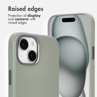 Accezz Leather Back Cover with MagSafe Apple iPhone 15 - Light Grey