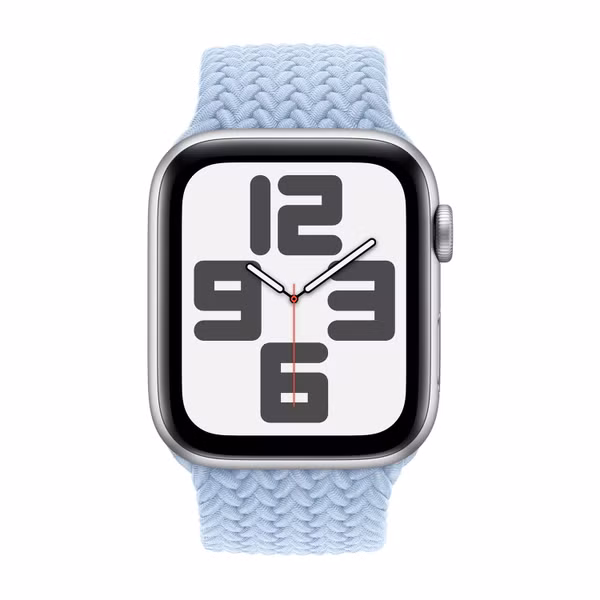 Apple Gevlochten solobandje Apple Watch Series 1 - 11 / SE / Ultra (44/45/46/49 mm) - Maat 12 - Light Blue