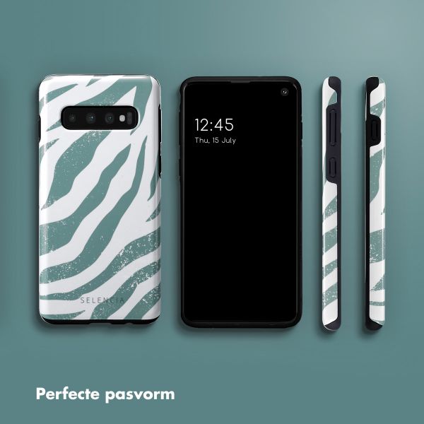 Selencia Vivid Backcover Samsung Galaxy S10 - Colorful Zebra Pine Blue