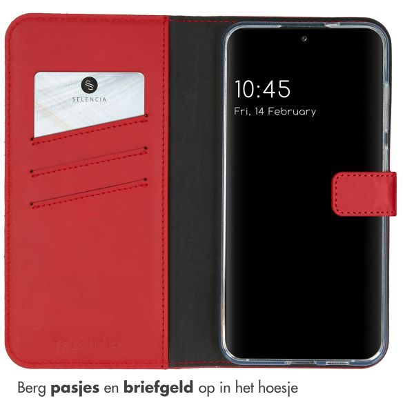 Selencia Echt Lederen Bookcase Samsung Galaxy S24 Plus - Rood