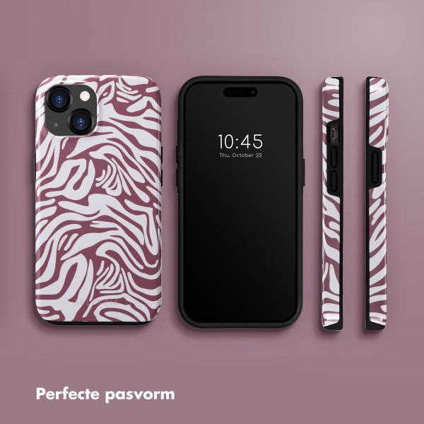 Selencia Vivid Tough Backcover iPhone 15  - Trippy Swirl Dark Rose