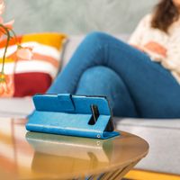Klavertje Bloemen Bookcase Samsung Galaxy A01 - Turquoise