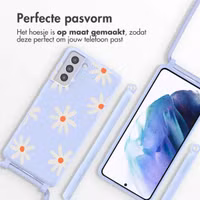 imoshion Siliconen design hoesje met koord Samsung Galaxy S21 Plus - Lila Flower Distance