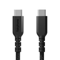 Fairphone LongLife USB-C naar USB-C/USB-A Oplaadkabel - 240W - 2,5 meter - Zwart