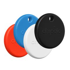 Chipolo POP Bluetooth Tracker - 4-pack - Zwart, Wit, Rood, Blauw