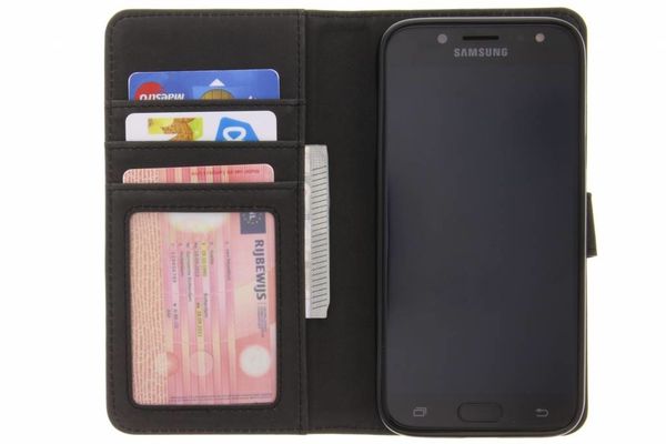 Luxe Lederen Bookcase Samsung Galaxy J5 (2017) - Zwart