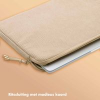 Selencia Corduroy Laptop hoes 15-16 inch - Laptopsleeve - Beige