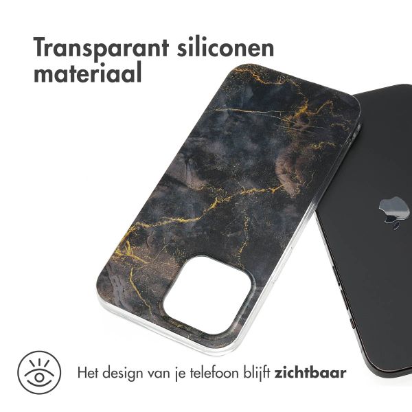 imoshion Design hoesje Apple iPhone 15 Pro Max - Black Marble Transparent