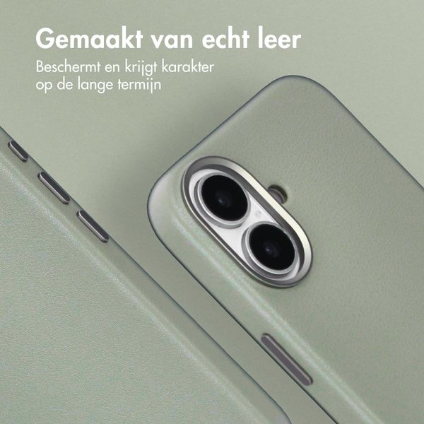 Accezz MagSafe Leather Backcover Apple iPhone 16 - Light Grey