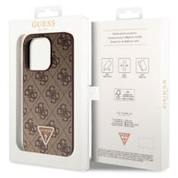 Guess 4G Logo Triangle Strass Backcover iPhone 15 Pro - Bruin