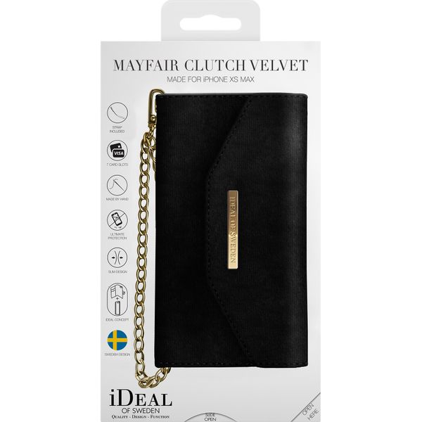 iDeal of Sweden Mayfair Clutch Velvet iPhone Xs Max - Zwart