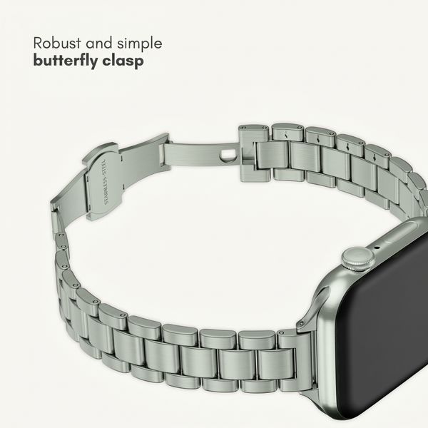 Selencia Slim Steel Link Band Apple Watch | 38/40/41/42 mm - Silver