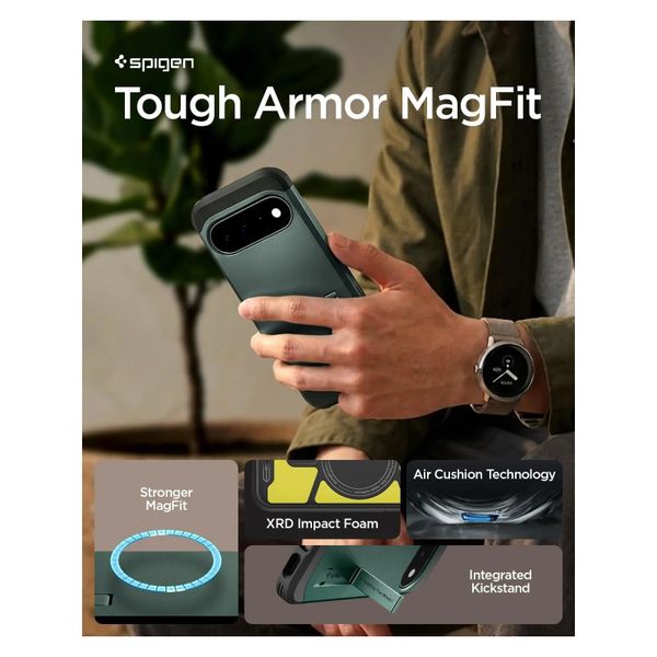 Spigen Tough Armor Backcover MagSafe Google Pixel 11 - Abyss Green