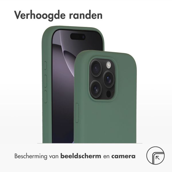 Accezz Liquid Silicone Backcover met MagSafe Apple iPhone 16 Pro - Donkergroen