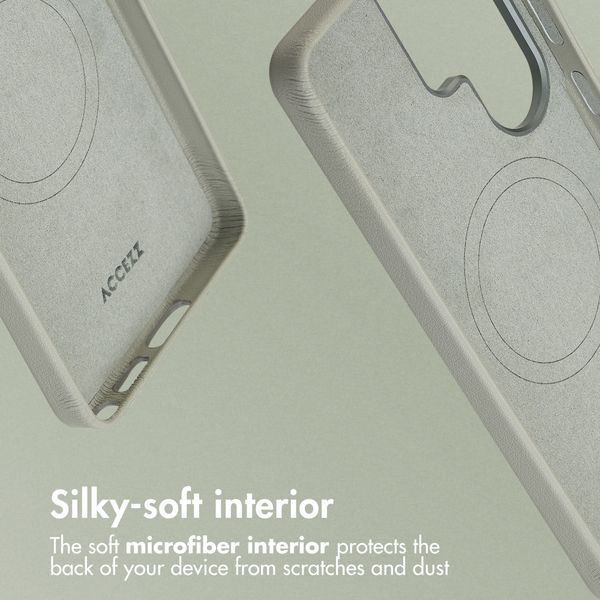 Accezz Leather Back Cover with MagSafe Samsung Galaxy S26 Ultra - Light Grey