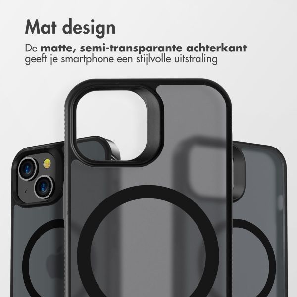 Accezz Rugged Frosted Backcover met MagSafe iPhone 15 Plus - Zwart