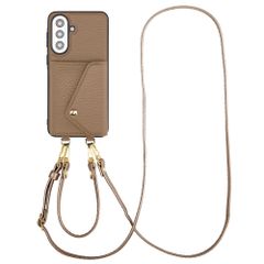 Selencia Sera Telefoonhoes met Koord en Envelop Pashouder Samsung Galaxy A57 (5G) - Taupe
