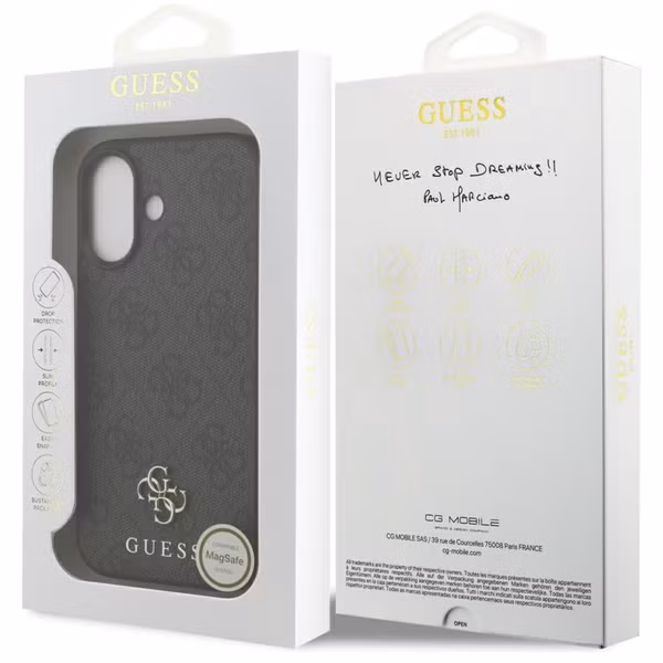 Guess 4G Metal Logo Backcover MagSafe Apple iPhone 17 - Zwart