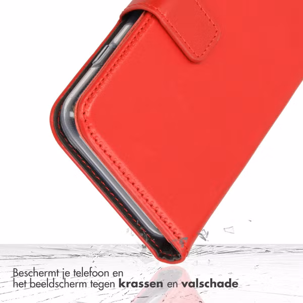 Selencia Echt Lederen Bookcase Samsung Galaxy A34 (5G) - Rood