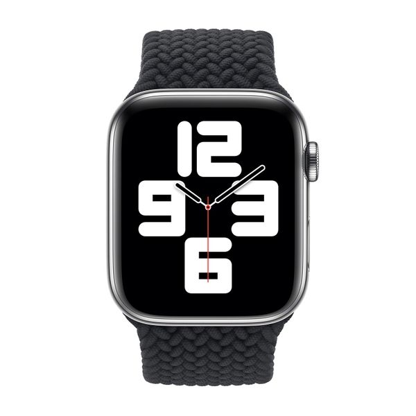 Apple Gevlochten solobandje Apple Watch Series 1 - 11 / SE / Ultra (44/45/46/49 mm) - Maat 6 - Charcoal