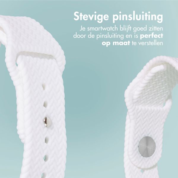 imoshion Siliconen geweven bandje Apple Watch Series 1 t/m 11 / SE / Ultra (44/45/46/49 mm) - Wit