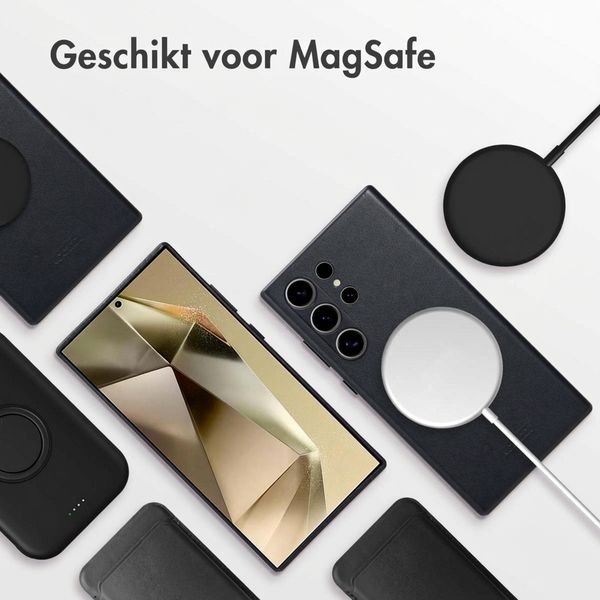 Accezz MagSafe Leather Backcover Samsung Galaxy S24 Ultra - Onyx Black