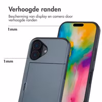 imoshion Backcover met pasjeshouder Apple iPhone 16 - Donkerblauw
