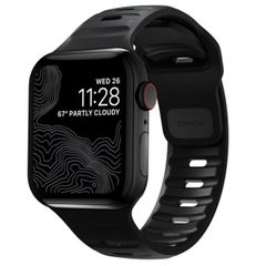Nomad Sport band FKM Apple Watch Series 1 t/m 9 / SE (38/40/41 mm) | Series 10 / 11 (42 mm) - Zwart