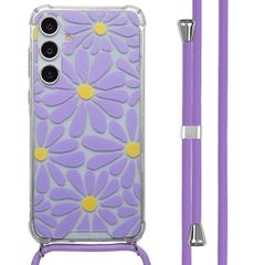 imoshion Design hoesje met koord Samsung Galaxy A55 - Tropical Violet Flowers Connect