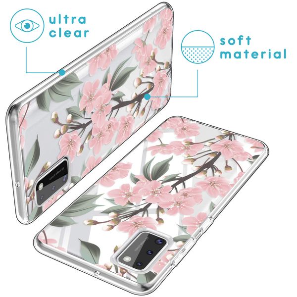 imoshion Design hoesje Samsung Galaxy A41 - Bloem - Roze / Groen