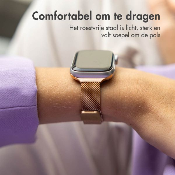 imoshion Slim Milanees bandje Apple Watch Series 1 t/m 9 / SE (38/40/41 mm) | Series 10 / 11 (42 mm) - Rosé Goud