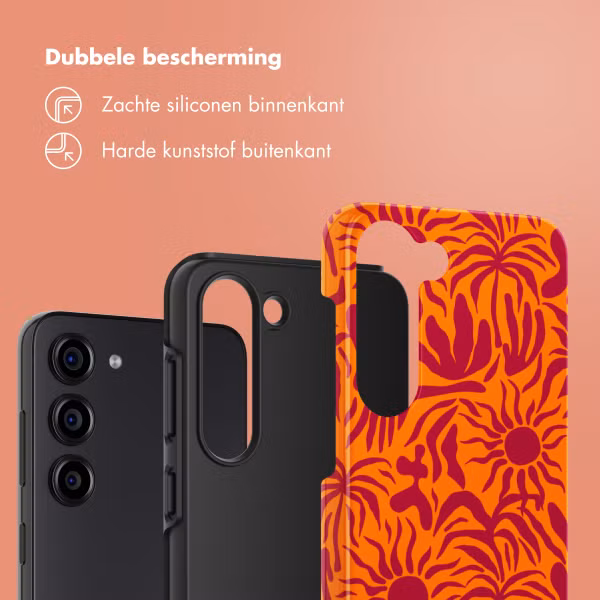 Selencia Vivid Tough Backcover Samsung Galaxy S23 - Tropical Vibes Apricot