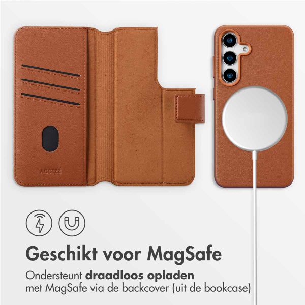 Accezz Leather Bookcase 2-in-1 met MagSafe Samsung Galaxy S25 - Sienna Brown