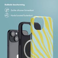 Selencia Vivid Backcover met MagSafe Apple iPhone 14 - Zebra Winter Sky Titanium Yellow