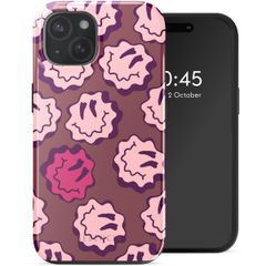 Selencia Vivid Backcover met MagSafe Apple iPhone 15 - Wavy Smiley Pink