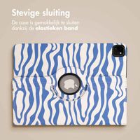 imoshion 360° Draaibare Design Bookcase Apple iPad Pro 12.9 (2018/2020/2021/2022) - White Blue Stripes
