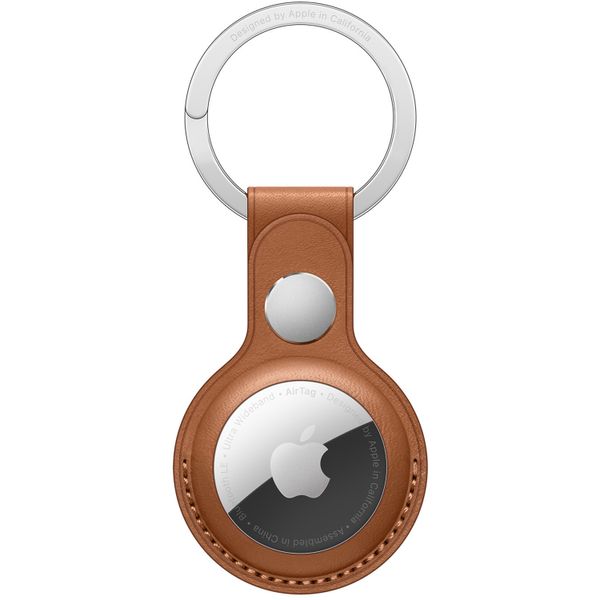 Apple Leather Key Ring Apple AirTag - Saddle Brown