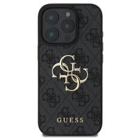 Guess 4G Metal Logo Backcover Apple iPhone 16 Pro - Zwart