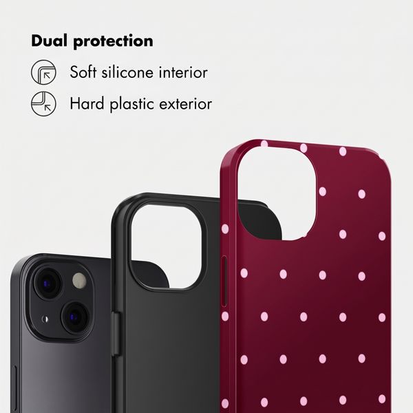 Selencia Vivid Back Cover Apple iPhone 13 - Happy Dots Burgundy