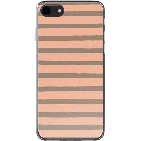 imoshion Design hoesje iPhone SE (2022 / 2020) / 8 / 7 - Striped Peach Reverse